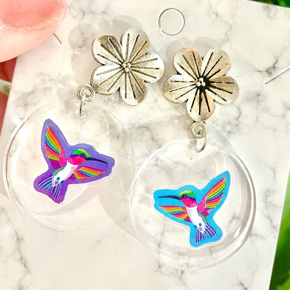 Lisa Frank Jewelry - Lisa Frank Hummingbird Acrylic Earrings